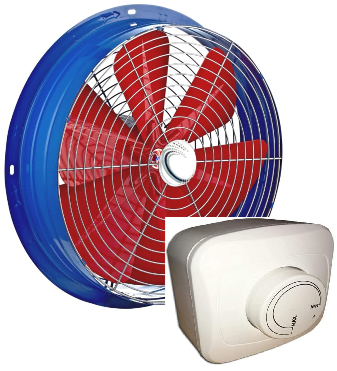 Uzman-Versand YSA-400mm Wandventilator mit DREHZAHLREGLER Axial Wand Fenster Tür Ventilator Lüfter G