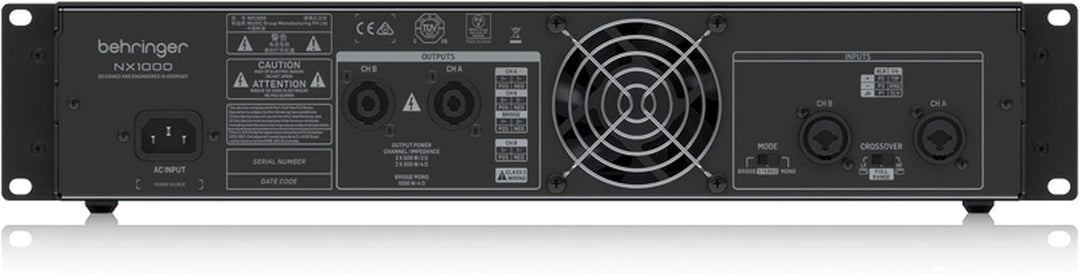 Behringer NX1000 Ultraleichter 1000-Watt-Class-D-Leistungsverstärker mit DSP-Steuerung und SmartSens