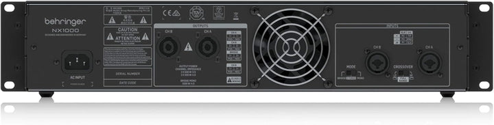 Behringer NX1000 Ultraleichter 1000-Watt-Class-D-Leistungsverstärker mit DSP-Steuerung und SmartSens
