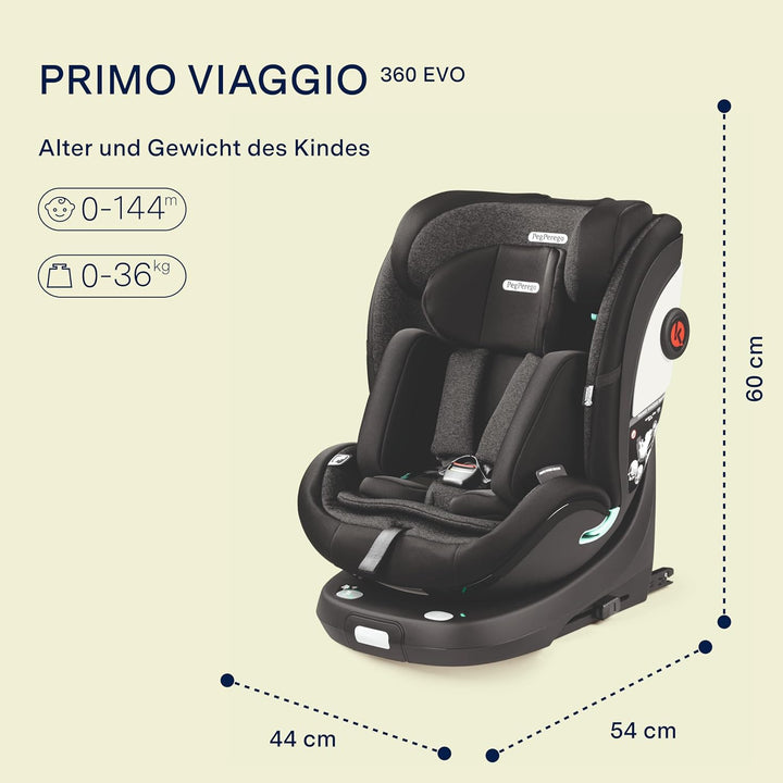 Peg Perego Primo Viaggio 360 EVO Autositz All-In-One mit ISOFIX, Drehbar, Verstellbar, für Kinder vo