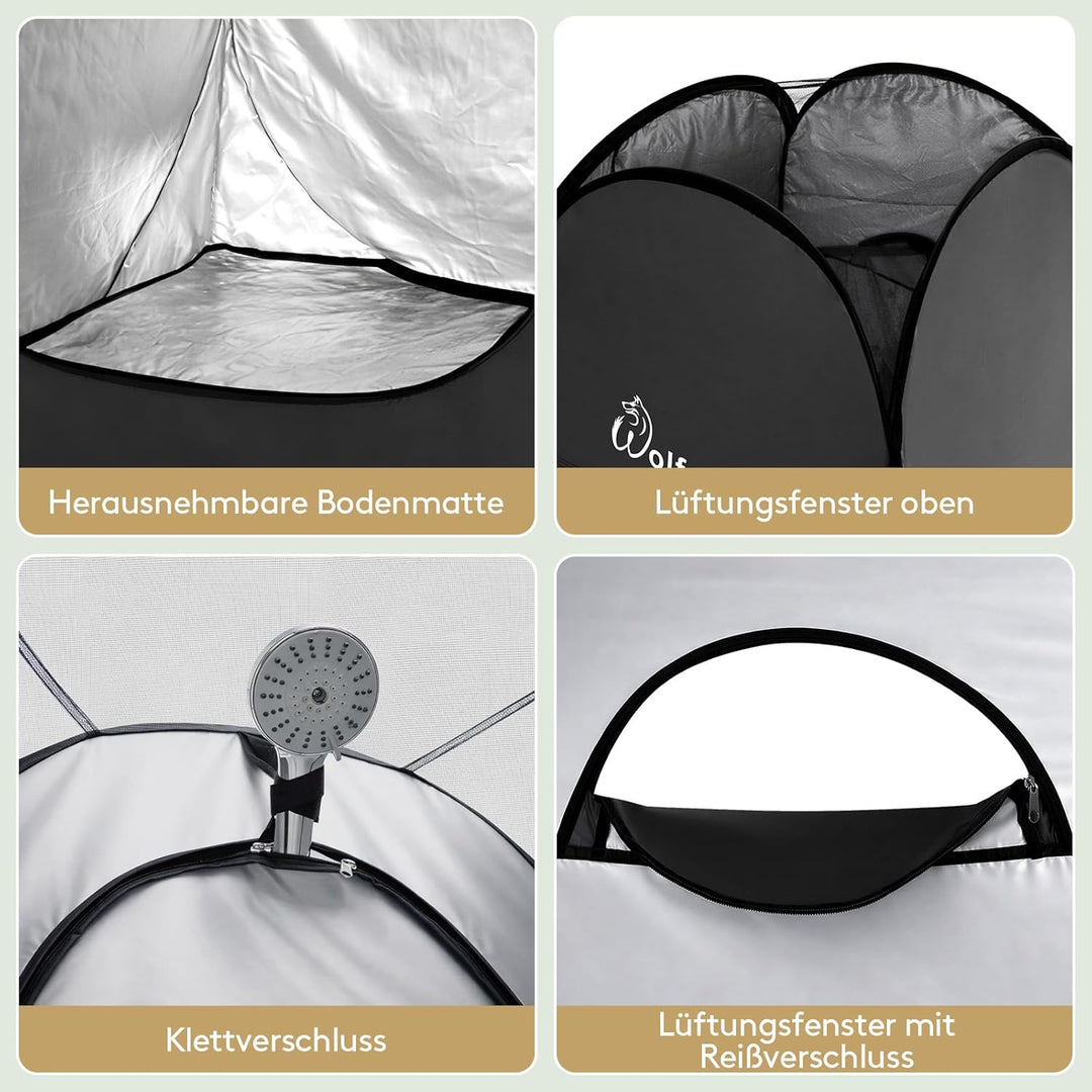 Wolfwise Pop up Toilettenzelt Umkleidezelt, Camping Duschzelt Outdoor Mobile Toilette Umkleidekabine