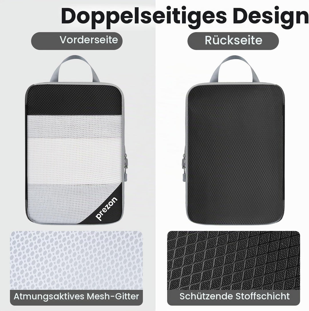 Prezon 6 Set Kompressions-Packwürfel, Durchsichtiges Design, Platzsparend, Leicht, Massgeschneiderte