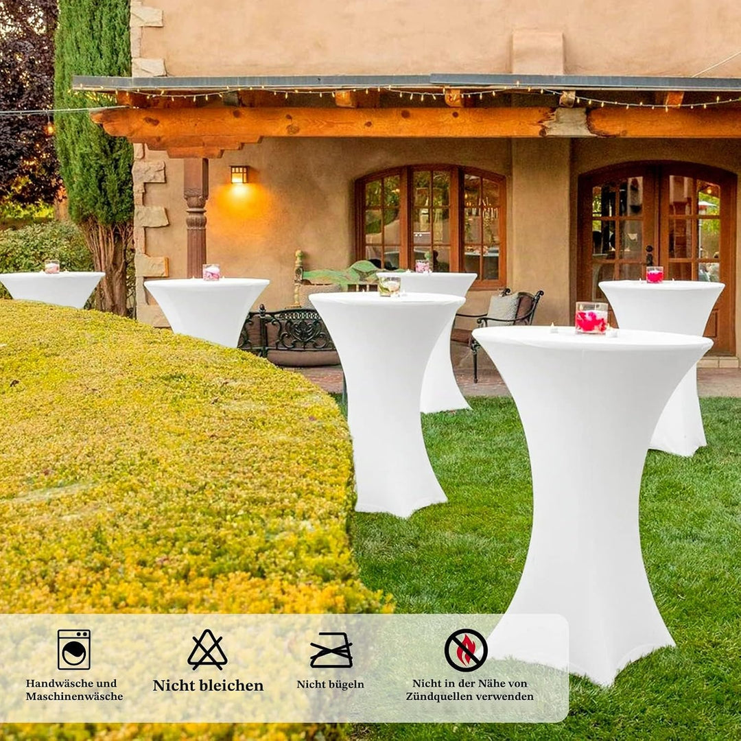 Pesonlook 3er-Set Stretch Stehtisch Husse für Bistrotisch Ø 70-75 cm Elegante,Verstärkung im Fussber