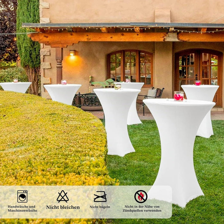 Pesonlook 3er-Set Stretch Stehtisch Husse für Bistrotisch Ø 70-75 cm Elegante,Verstärkung im Fussber