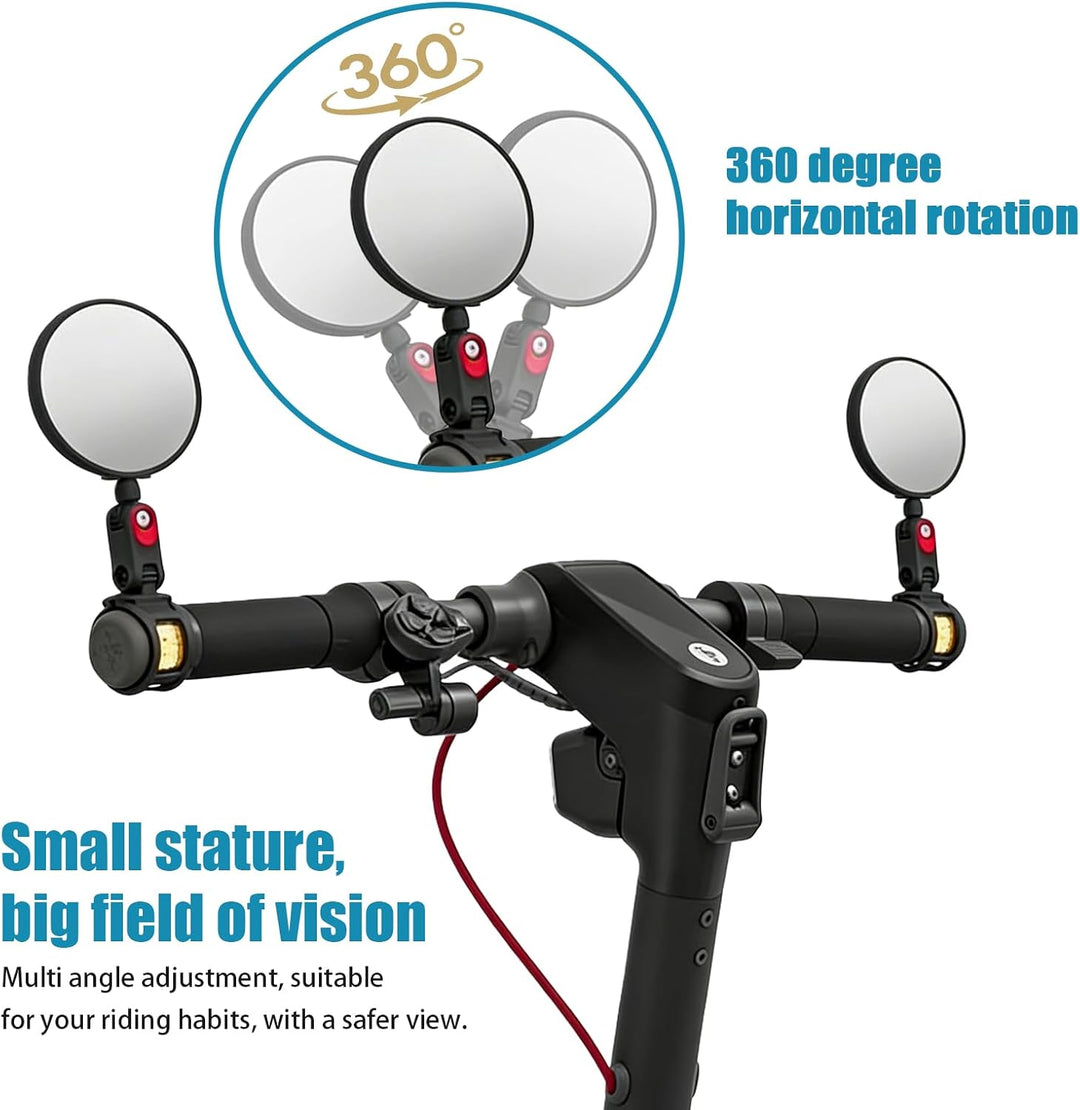 Scooter Rückspiegel Scooter, Einstellbarer Rückspiegel Für E-Scooter, Elektroroller-Zubehör, Kompati