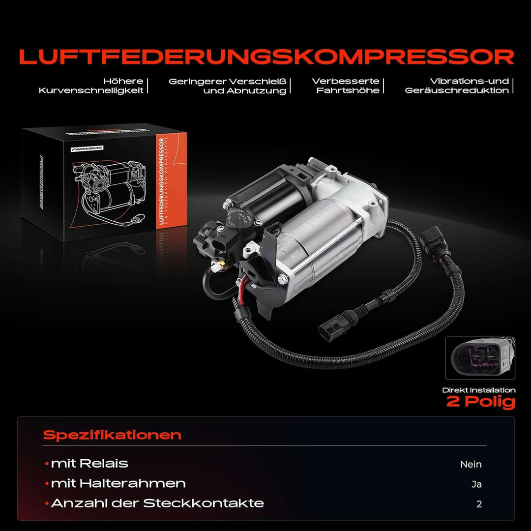 Frankberg Luftfederung Nivearegulierung Kompressor Kompatibel mit A6 4B2 C5 1.8L-4.2L 1997-2005 Allr