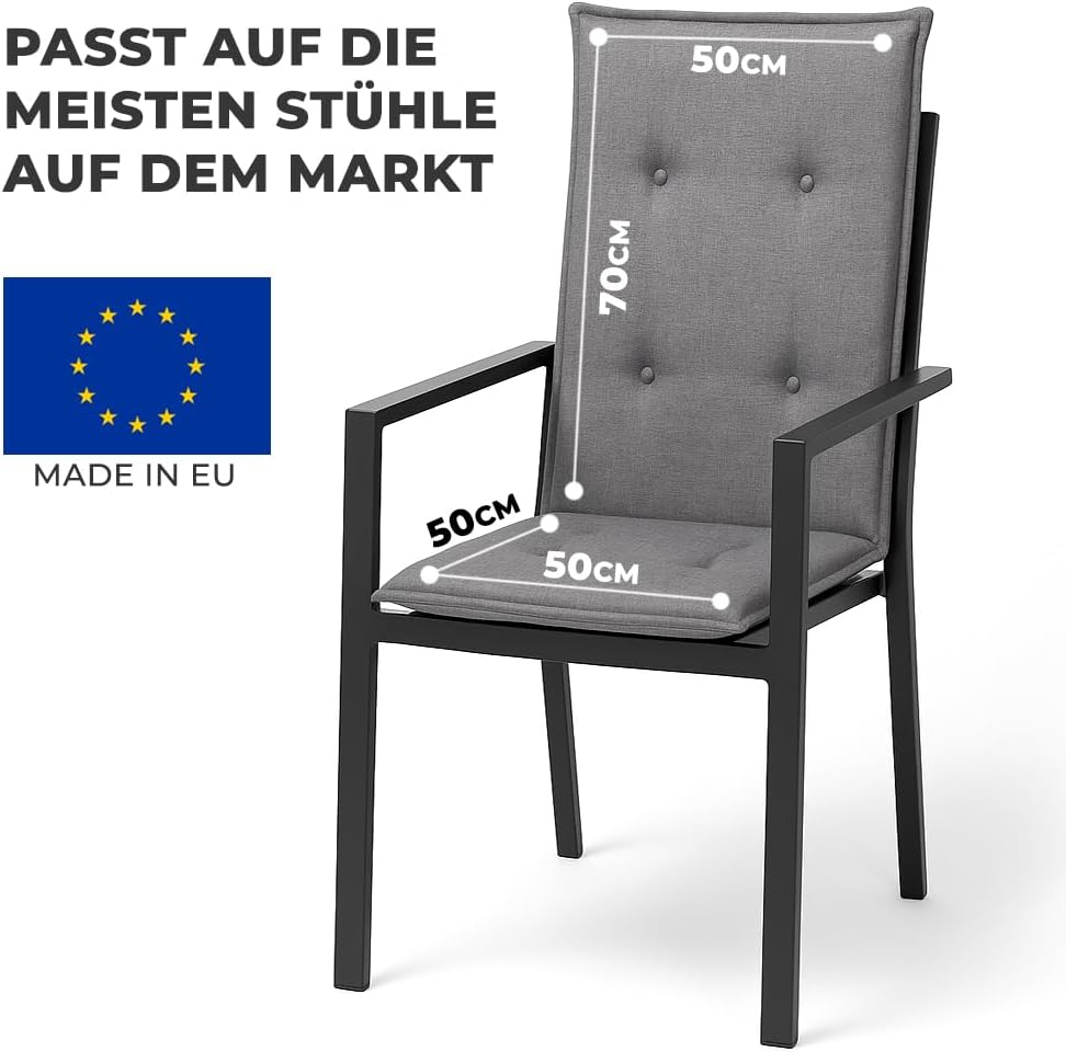 Hochlehner Auflagen 2er Set 120x50x8cm, Wasserabweisend &amp; UV-fest | Premium-Material 200gsm, Extra d
