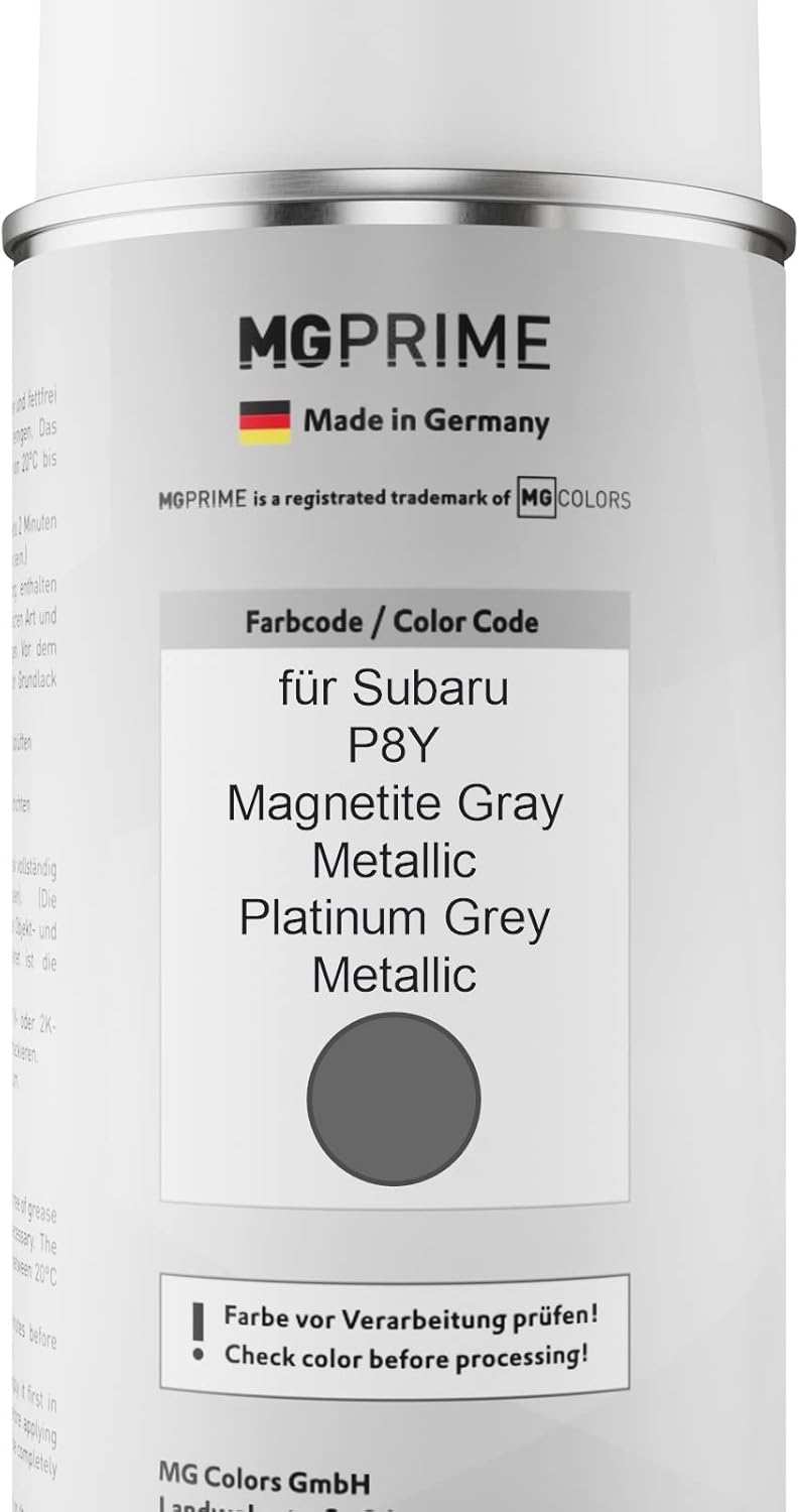 MG PRIME Autolack Sprühdosen Set für Subaru P8Y Magnetite Gray Metallic/Platinum Grey Metallic Basis