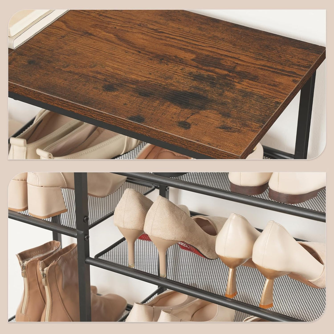 HOOBRO Schuhregal, 6-stöckiges Schuhablage, Schuh-Organizer, Metall Schuhständer, Grosse Kapazität S