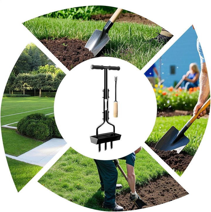 Lawn Aerator Tool, Rasenlüfter, Aerifizierer Für Rasen Hohlspoon Mit Ablageschale Und Gartengeräten,