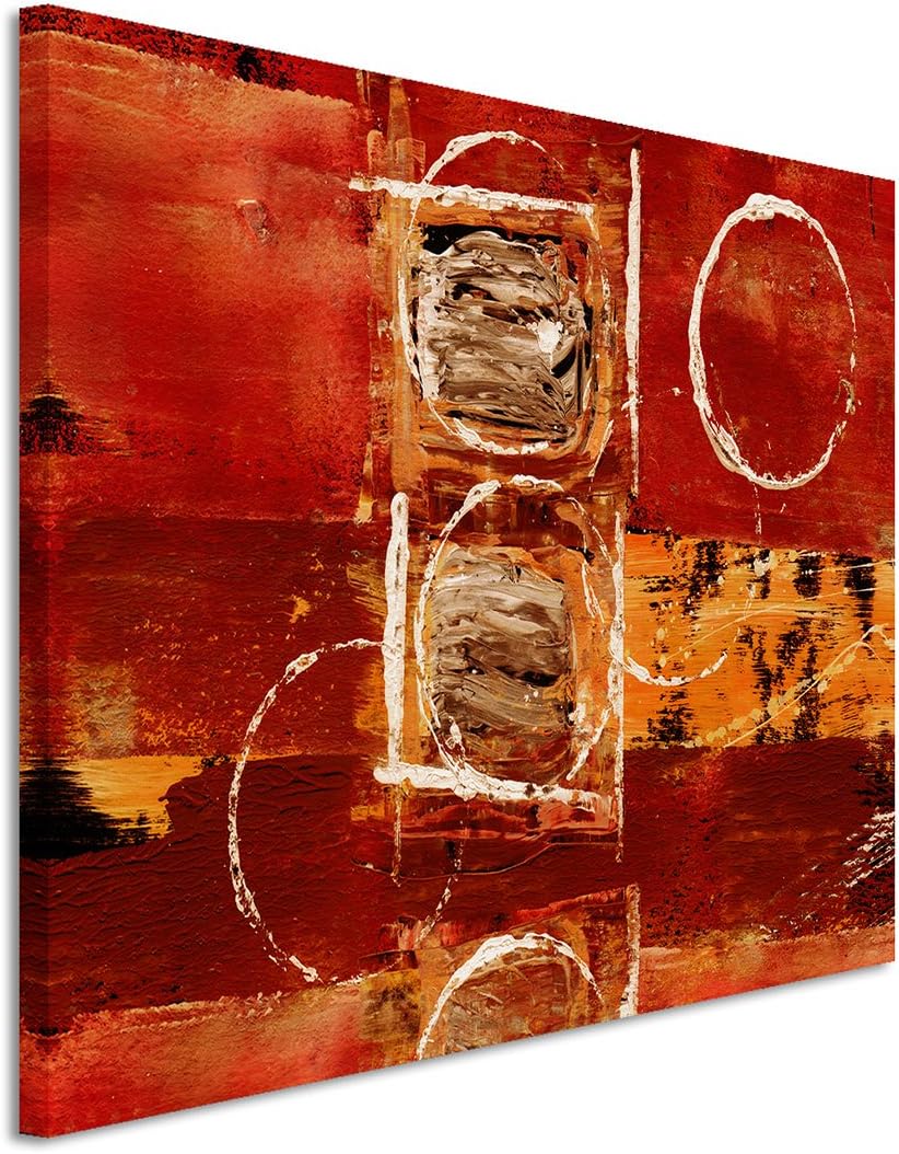 Paul Sinus Art 80x60cm Fotoleinwand Leinwanddruck Kunstdruck Wandbild rot gelb schwarz weiss Kreise