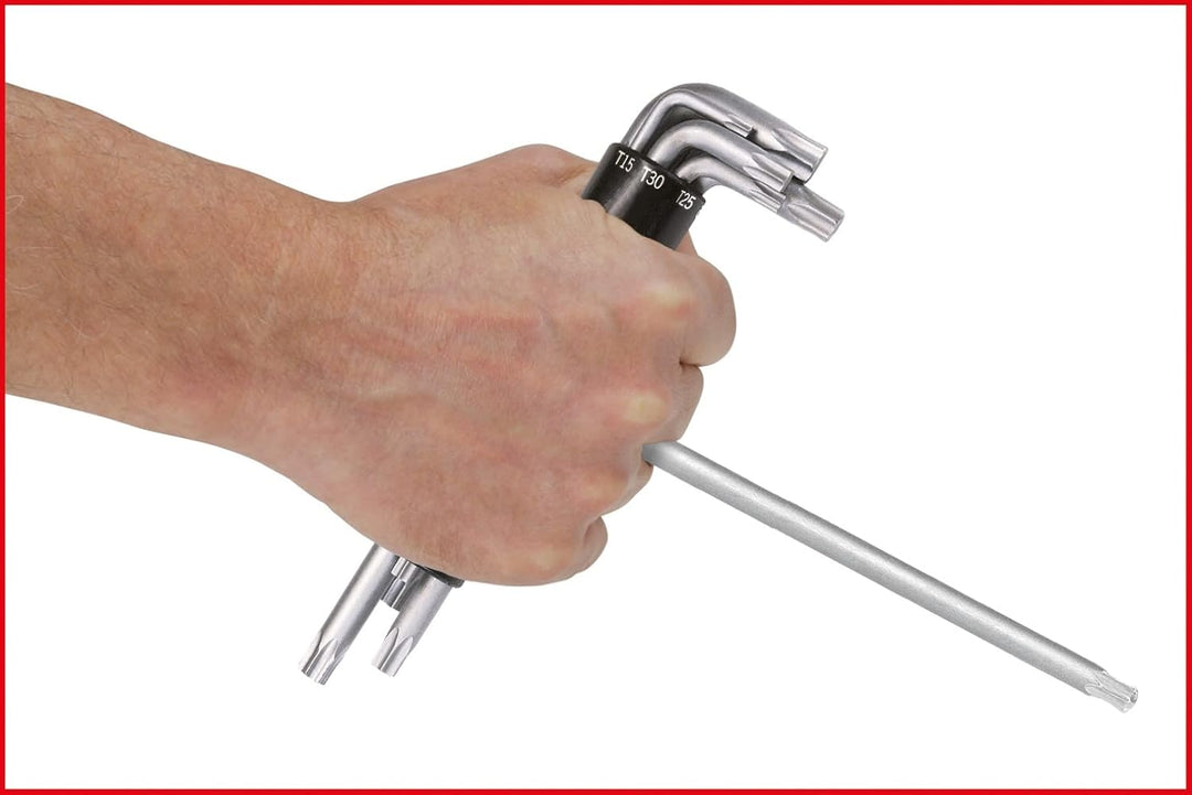 KS Tools 151.2300 3 in 1 TX-Winkelschlüssel-Satz,lang,8-tlg., 4042146023303