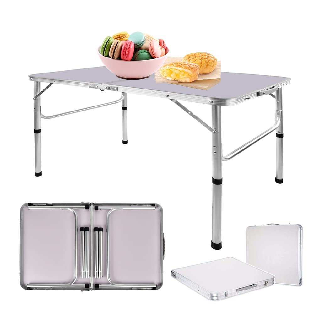 AUTOFU Klapptisch 91 cm höhenverstellbar Outdoor Camping Picknicktisch Faltbarer Bocktisch Zusammenk