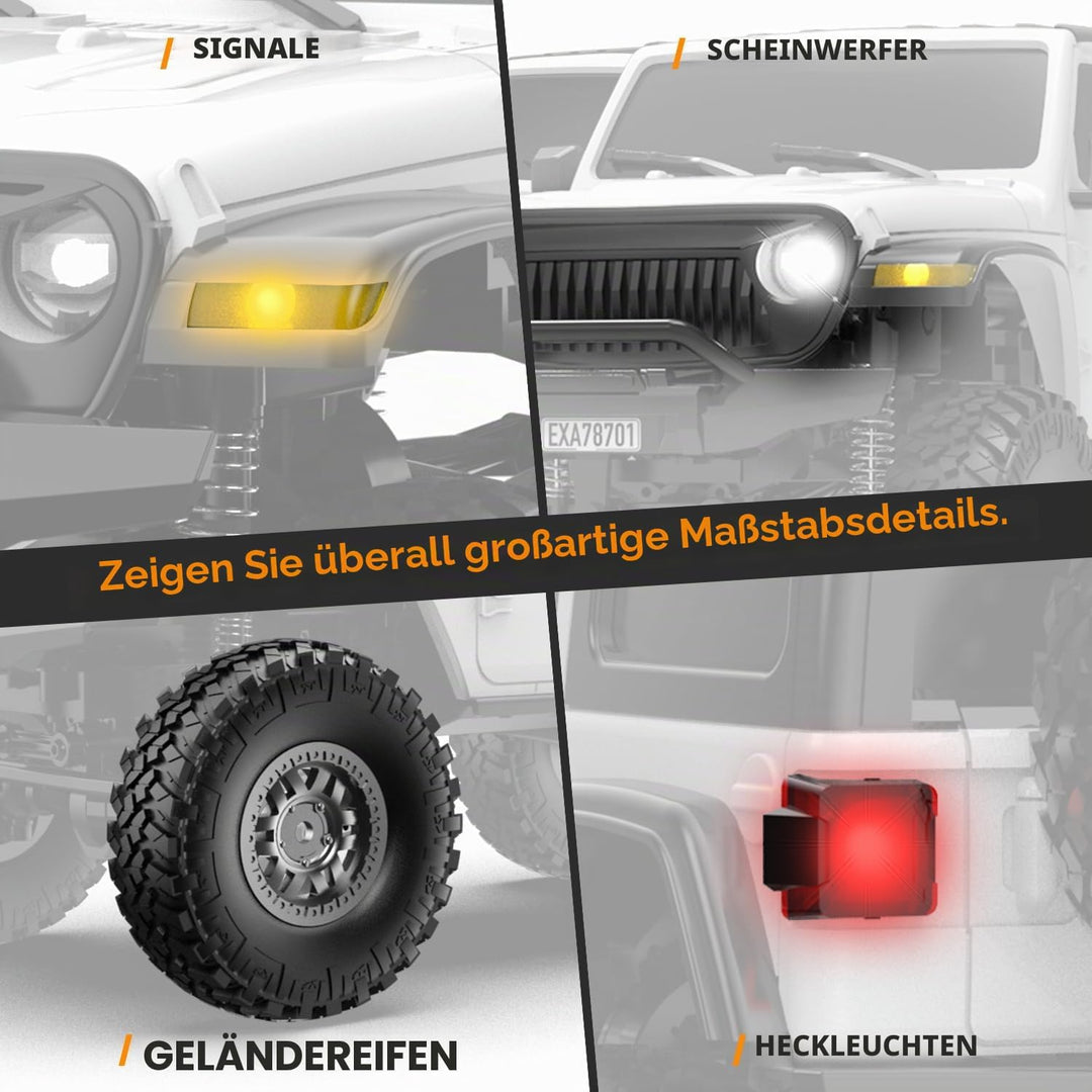FLYCOLOR RCS24 Off Road 1/24 RC Truck 4x4 Off Road Crawler Kletterfahrzeug All Terrain RC Monster Tr