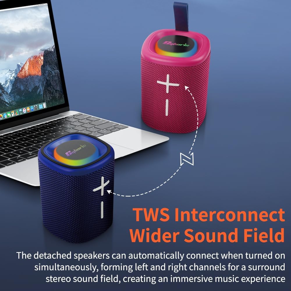 2-in-1 Split-Magnet-Bluetooth-Lautsprecher, Farbblockierung, wasserdicht, doppelt teilbar, kabellos,