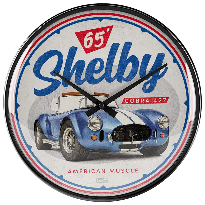 Nostalgic-Art Retro Wanduhr, Ø 31 cm, Shelby – American Muscle Cobra 427 – Geschenk-Idee für Shelby-