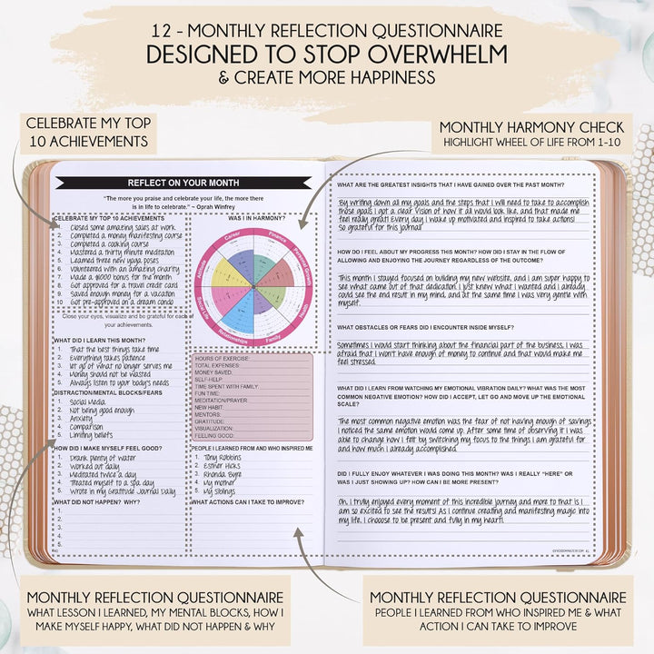 Law of Attraction Terminplaner 2025 - Deluxe Wochen- und Monatsplaner, eine 12-monatige Reise zur St