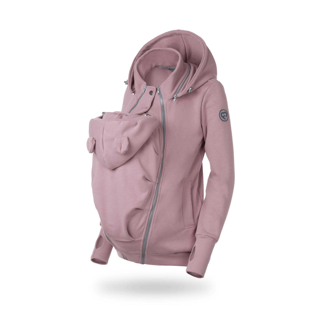 fun2bemum Pola 4in1 Baby Tragejacke für Mama Känguru Kapuze VORNE/HINTEN M Dust Pink, M Dust Pink