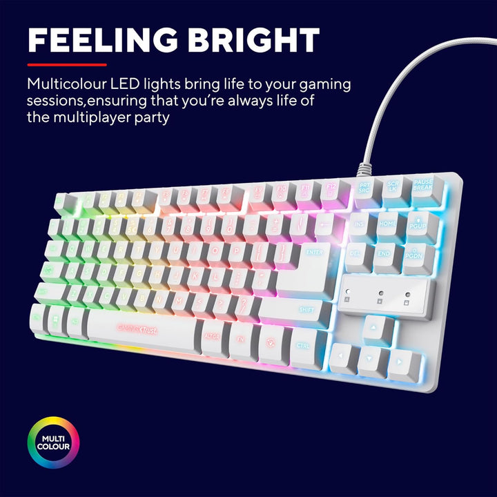 Trust Gaming GXT 833W Thado TKL Tastatur Deutsches QWERTZ Layout, Kompakte 80% USB Gaming Tastatur a