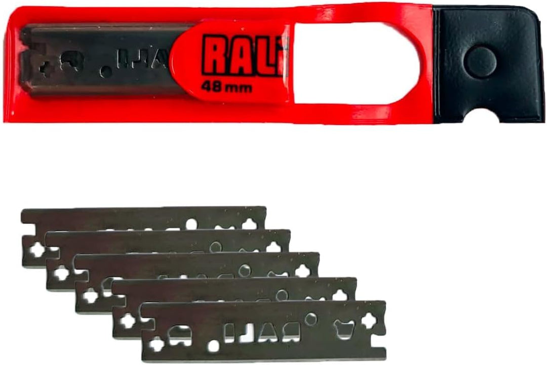 RALI Ersatzmesser Set 48mm: 5x Chromstahl & 1x Hartmetall (HM) Wendemesser für Handhobel - Profi Hob