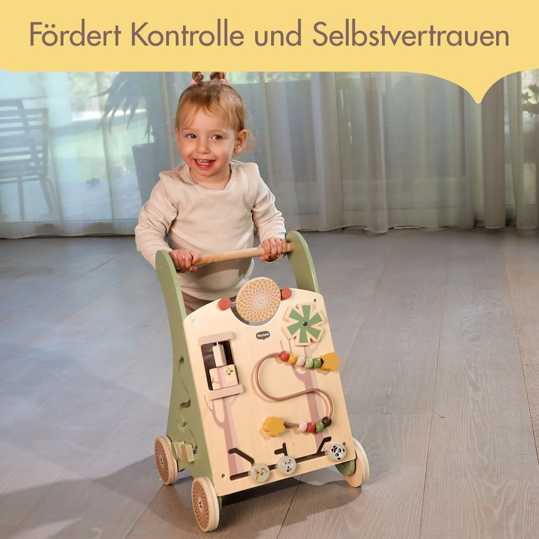 Tiny Love Holz Baby Lauflernwagen, 2-in-1 Activity Baby Lauflernhilfe, 12 interaktive Aktivitäten, m