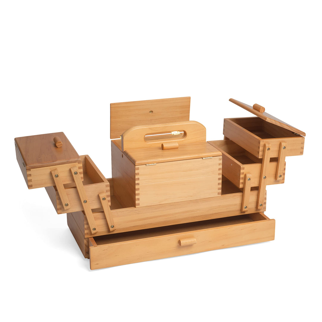 Hobby Gift Etagen-Aufbewahrungsbox aus Holz zum Nähen, Basteln und Hobby, 4 Etagen mit Schublade, 4