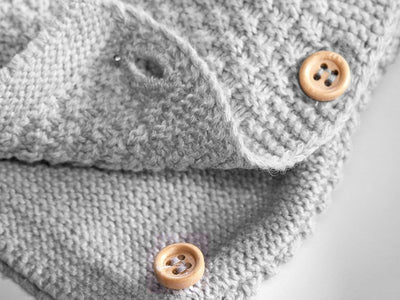 Bio Baby Jacke Schlüttli Strick 100% Bio-Baumwolle (KbA) GOTS zertifiziert, Hellgrau Melange, 74/80