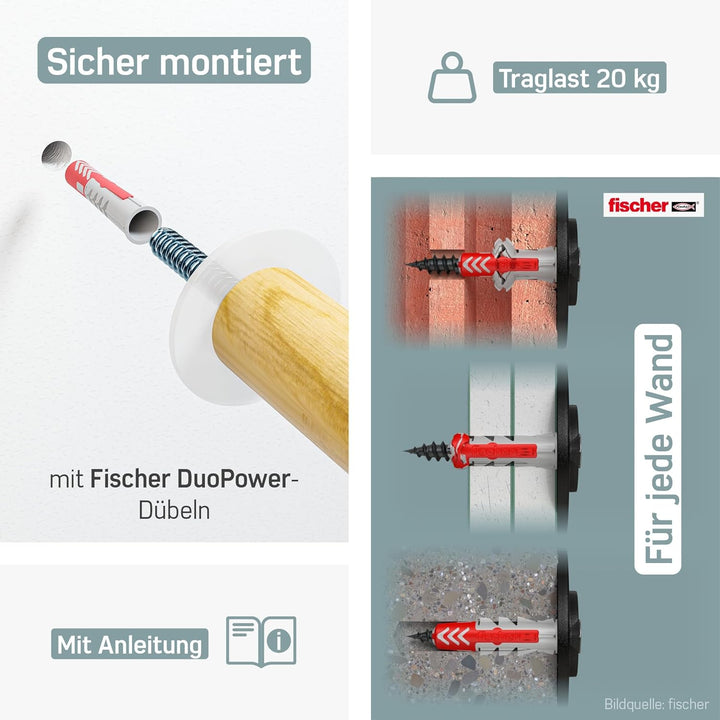 Borgen Fahrrad Wandhalterung Holz mit 20 kg Tragkraft - stabile Fahrradhalterung Wand für Rennrad, M