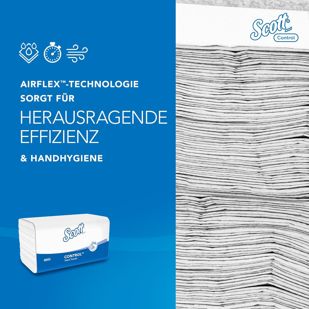 Scott Control Falthandtuch mit Interfold Faltung 6663 – Papierhandtücher mit V-Faltung – 15 Packunge
