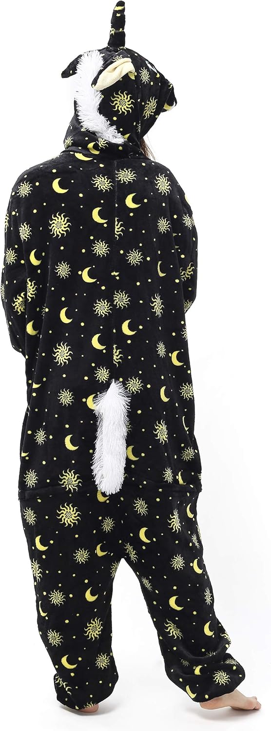 Katara Damen, Herren Einhorn Schwarz-sterne Jumpsuit S Einhorn Schwarz-sterne, S Einhorn Schwarz-ste