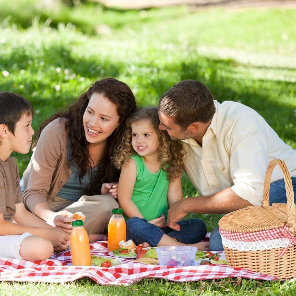 Weiden-Picknickkorb, Weidenkorb mit Deckel, Geschenkkorb leer, Pilzkorb, Campingkorb im Landhausstil