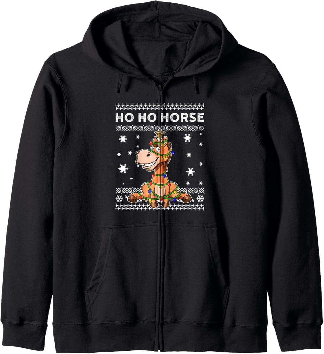 Pferd Ugly Christmas Sweater Kapuzenjacke