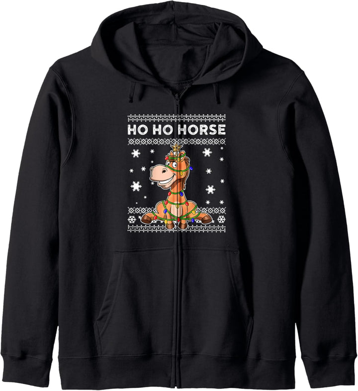 Pferd Ugly Christmas Sweater Kapuzenjacke