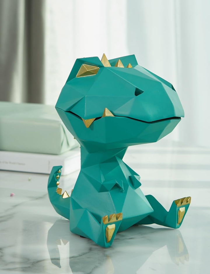HAUCOZE Dinosaurier Keksdose Modern Arts Figur Tier Geschenk Dekor Polyresin Grün 18cm, Grün