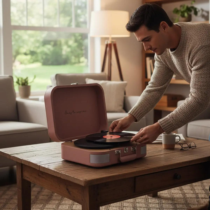 PRIXTON VC600 Vintage-Plattenspieler aus Vinyl, Vinyl-Player und Musik-Player über Bluetooth und USB