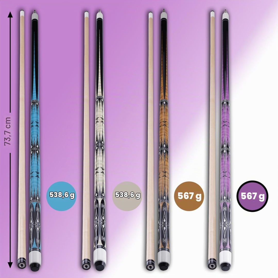 58" Pool Billard Queue with 13mm Tip,19 20 oz Billiard Cue,Schwarz oder Weiss，1/2 Maple Queue Sticks