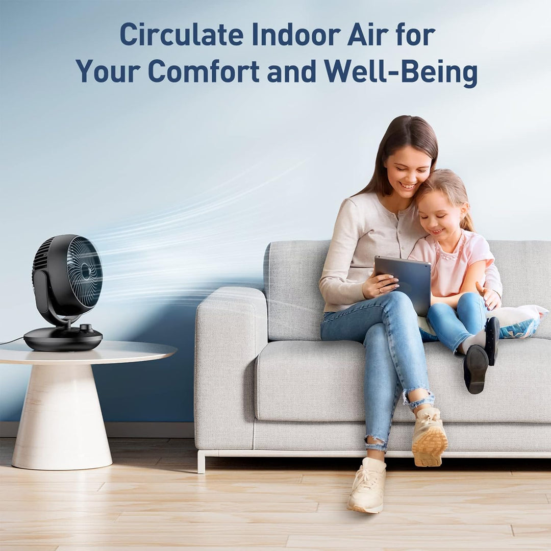Ventilator Leise, 22dB Tischventilator sehr Leise, Fan mit 3 Geschwindigkeiten und 90° Verstellbare