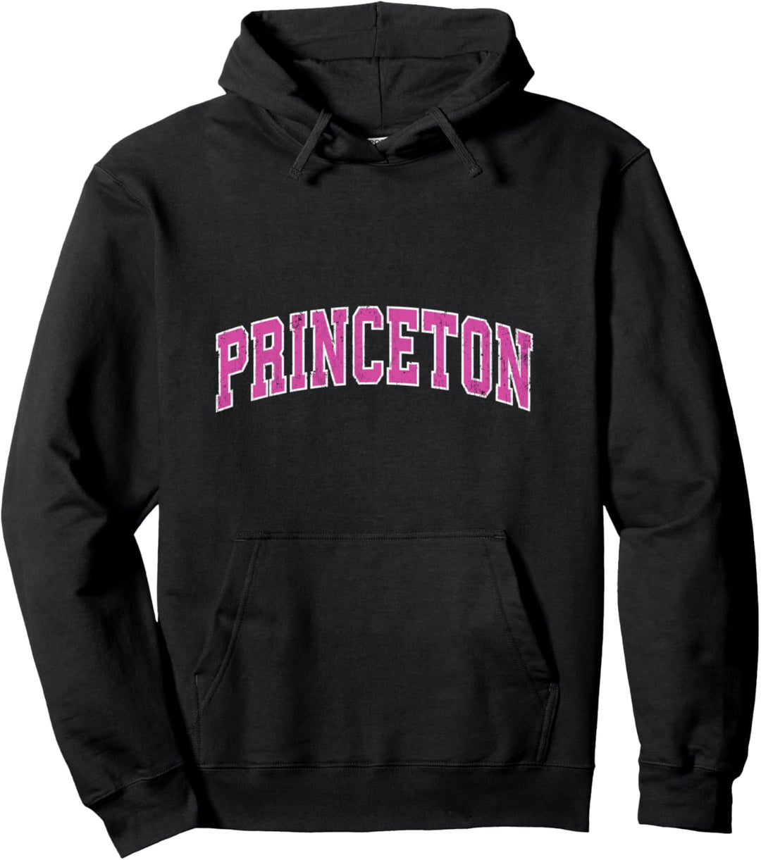 Princeton West Virginia WV Vintage Sports Design Pink Pullover Hoodie