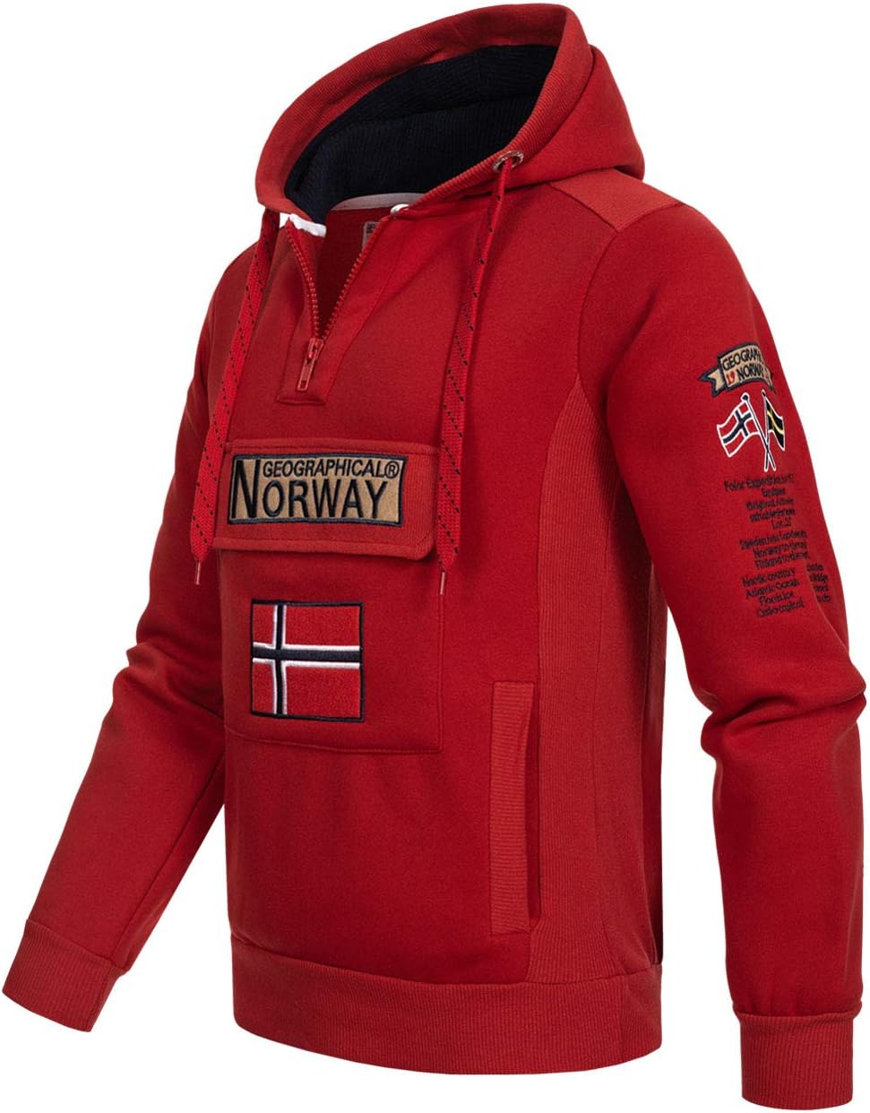 Geographical Norway GYMCLASS Men - Herren Kängurutasche Hoodie Sweatshirt mit Markenlogo und Langarm