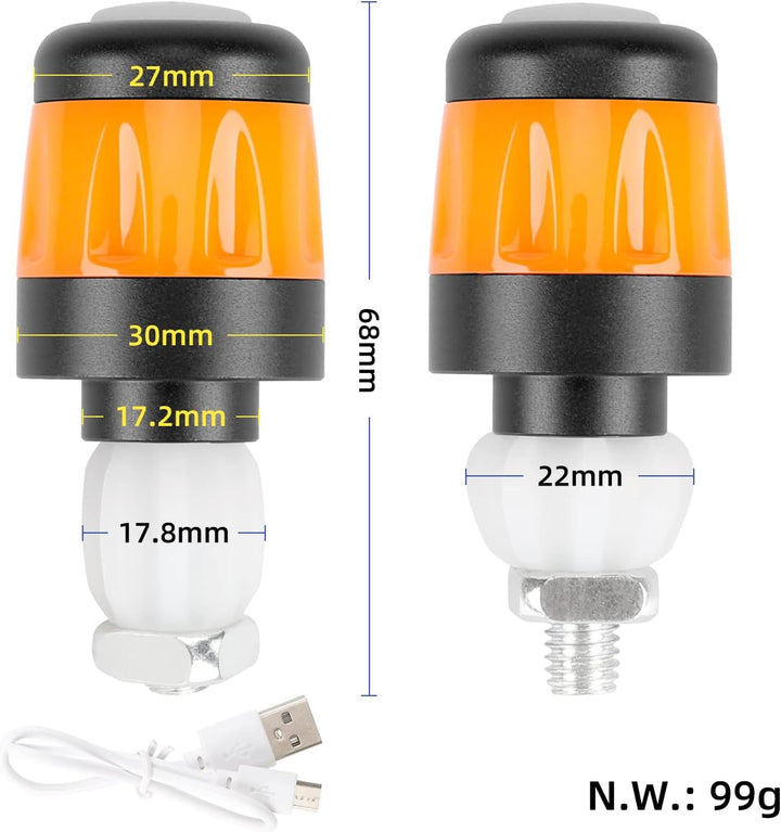 Fututech LED-Lenkerleuchte, wasserdicht, für Elektroroller, Lenkerstopfen für Xiaomi, Blinker, wiede