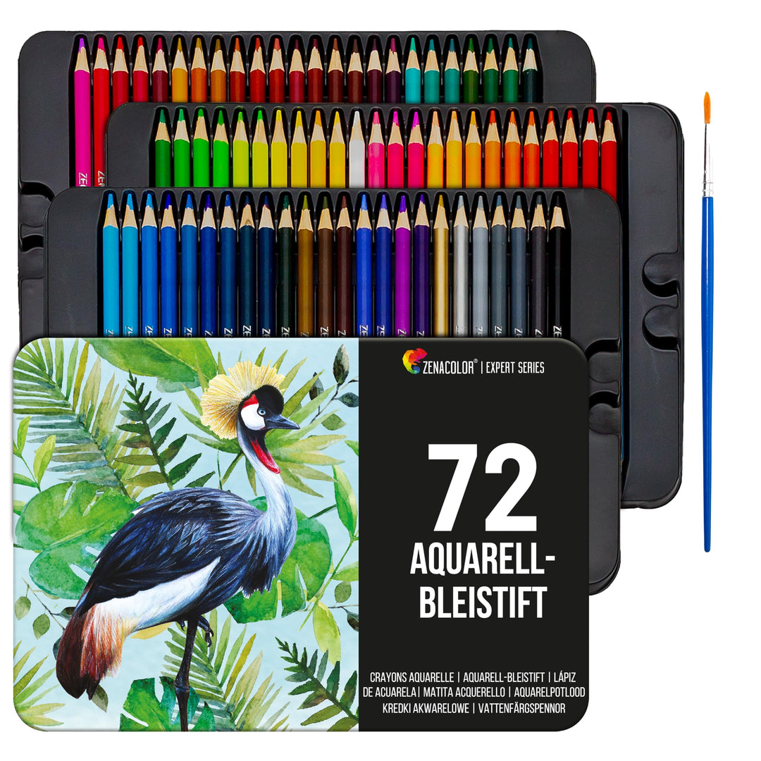 Zenacolor Aquarellstifte set 72 Stifte Aquarell Malstifte für Erwachsene und Kinder Wasservermalbar