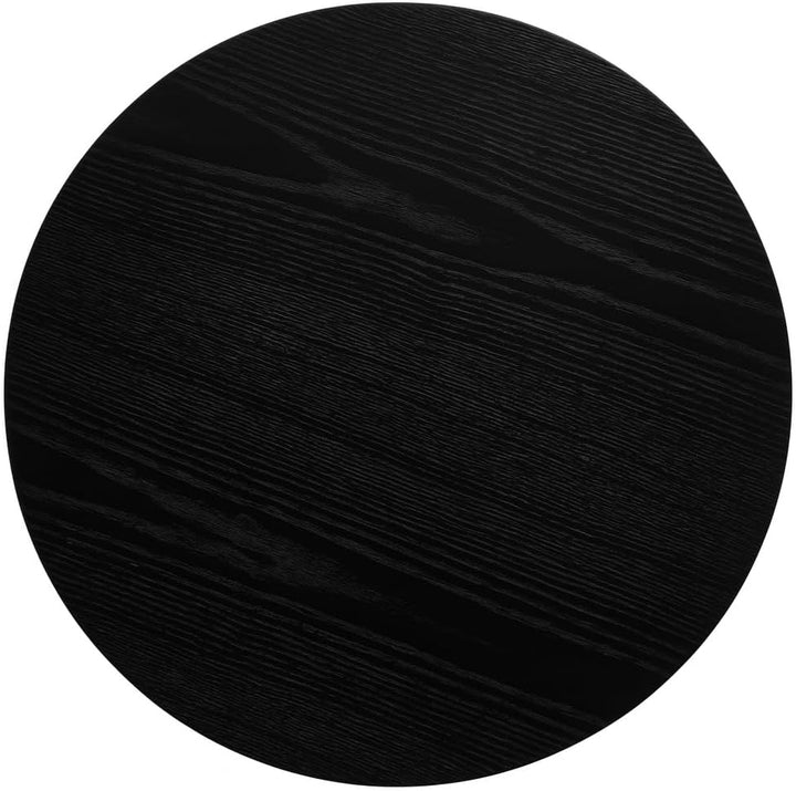 Furnhouse Ibbe Design Runder Schwarz Couchtisch Wohnzimmertisch ø45x50 cm Eichenoptik Design Skandin