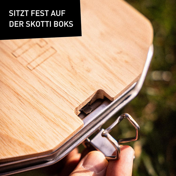SKOTTI Plank Holzschneidebrett für SKOTTI Boks, passend für Boks 1,0L & 2,5L, einfache Befestigung -