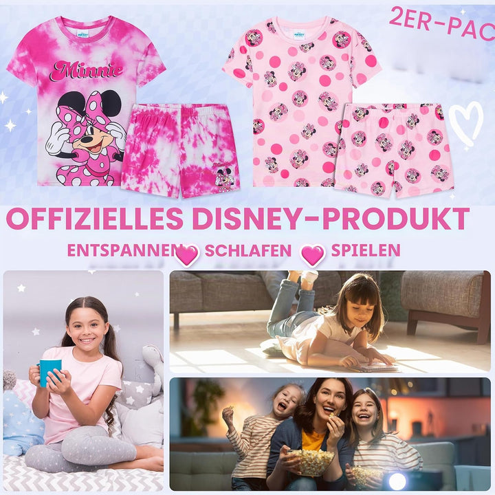 Get Trend Schlafanzug Mädchen Kurz Pyjama Kinder 2er Set Schlafanzug Teenager Kurzarm Sommer Loungew