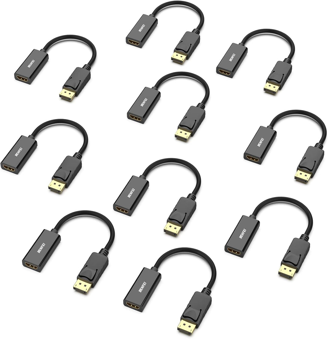 BENFEI 4K DisplayPort auf HDMI Adapter, 10 Stück Unidirektionaler DP Quelle zu HDMI Display Verbindu