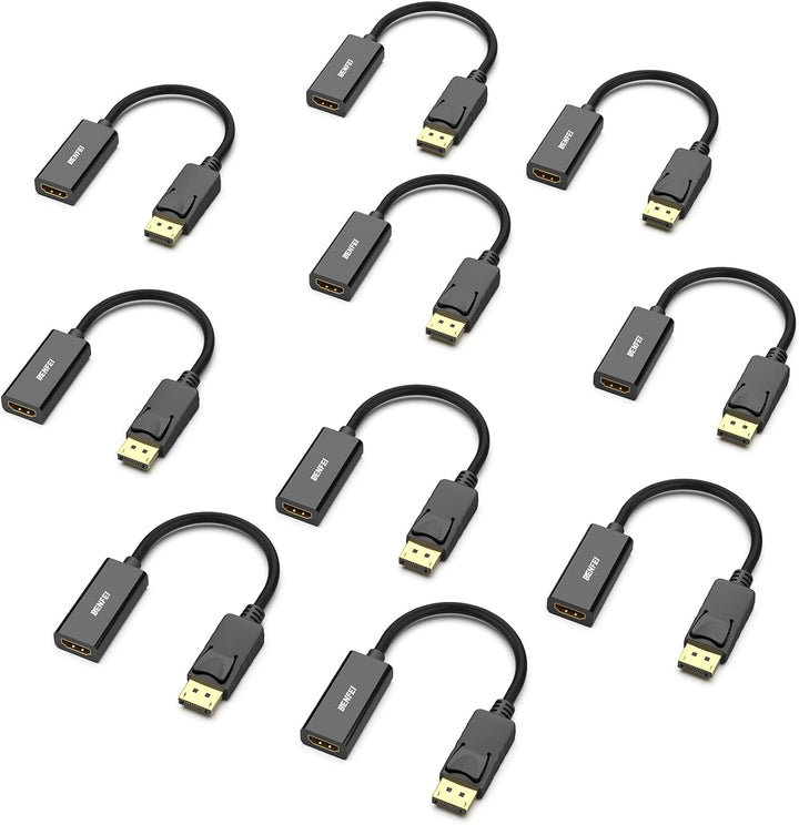BENFEI 4K DisplayPort auf HDMI Adapter, 10 Stück Unidirektionaler DP Quelle zu HDMI Display Verbindu