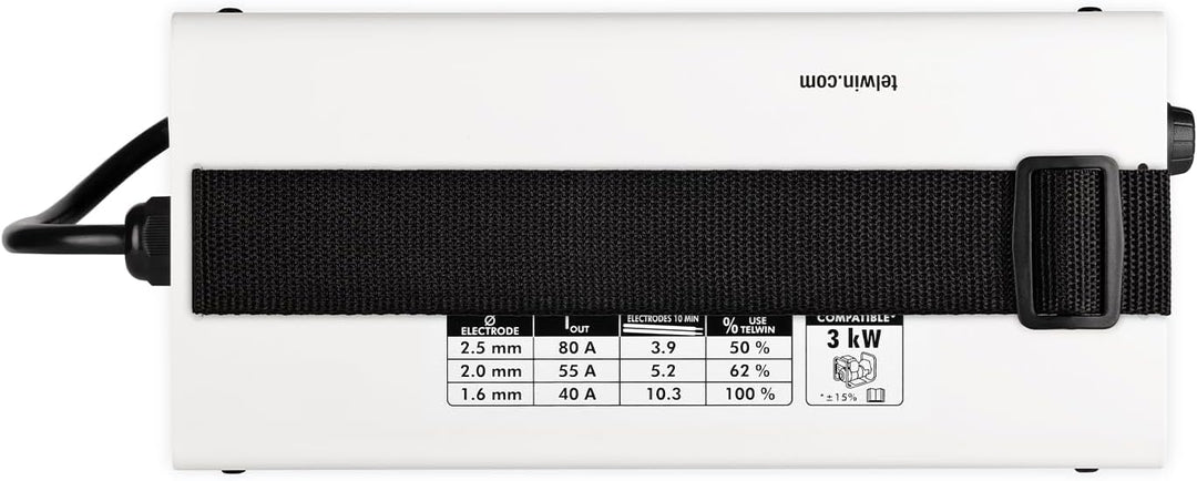 Telwin T-ARC 120 MMA Inverterschweissgerät für das Elektrodenschweissen mit Schweisszubehör, 80A, 80