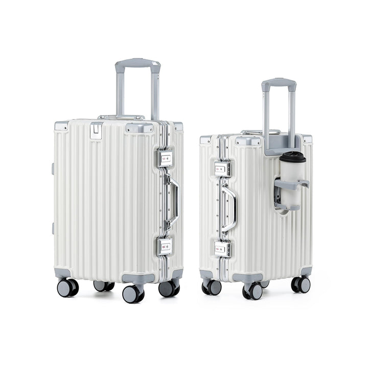 Aoliwei Mittelgrosser Koffer M 67cm - Alurahmen Hartschalenkoffer aus 100% Polycarbonat, ca. 65L - P