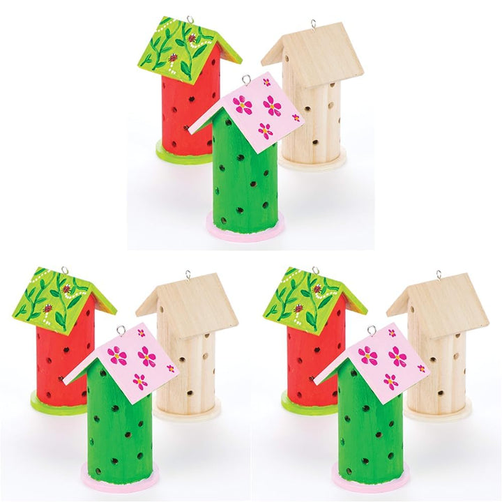 Baker Ross AV954 Marienkäfer-Häuschen aus Holz für Kinder zum Basteln und Gestalten (2 Stück), 13cmx