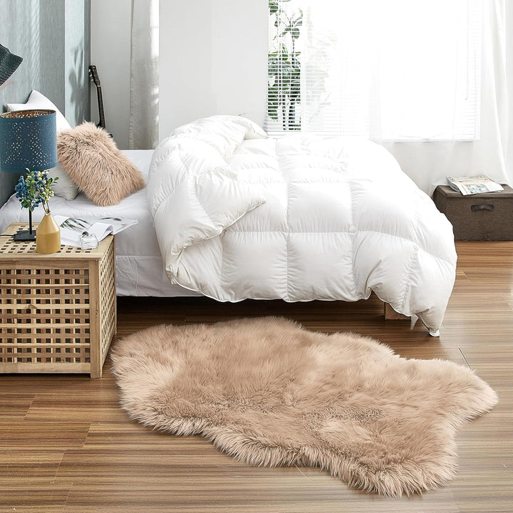 Teppich Wölkchen Schaffell Lammfell Imitat Fellteppich Kunstfell Teppich - Flauschiger Teppich, Bett